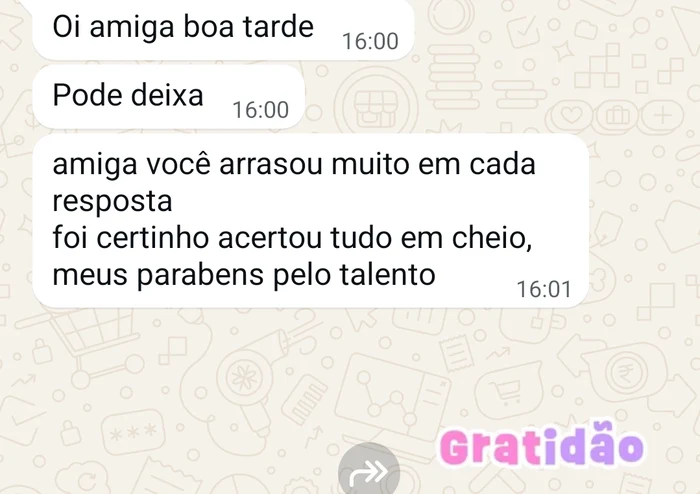 Depoimento anônimo de cliente do Studio Oracular